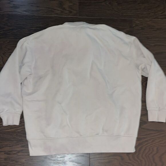 Nike Pale Beige w/ purple Taupe Tan Fleece Hooded Hoodie Sweatshirt Sweater L - Picture 6 of 10